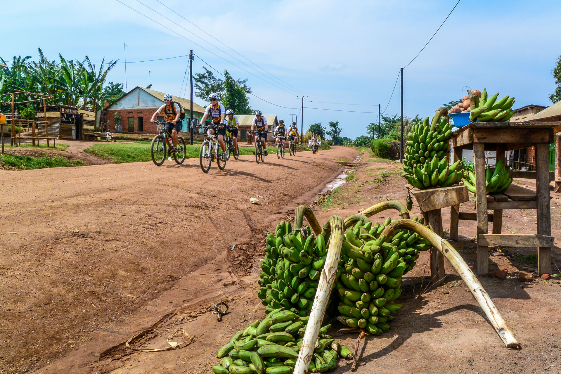 Auf dem Bike durch den Gemüsegarten Ugandas