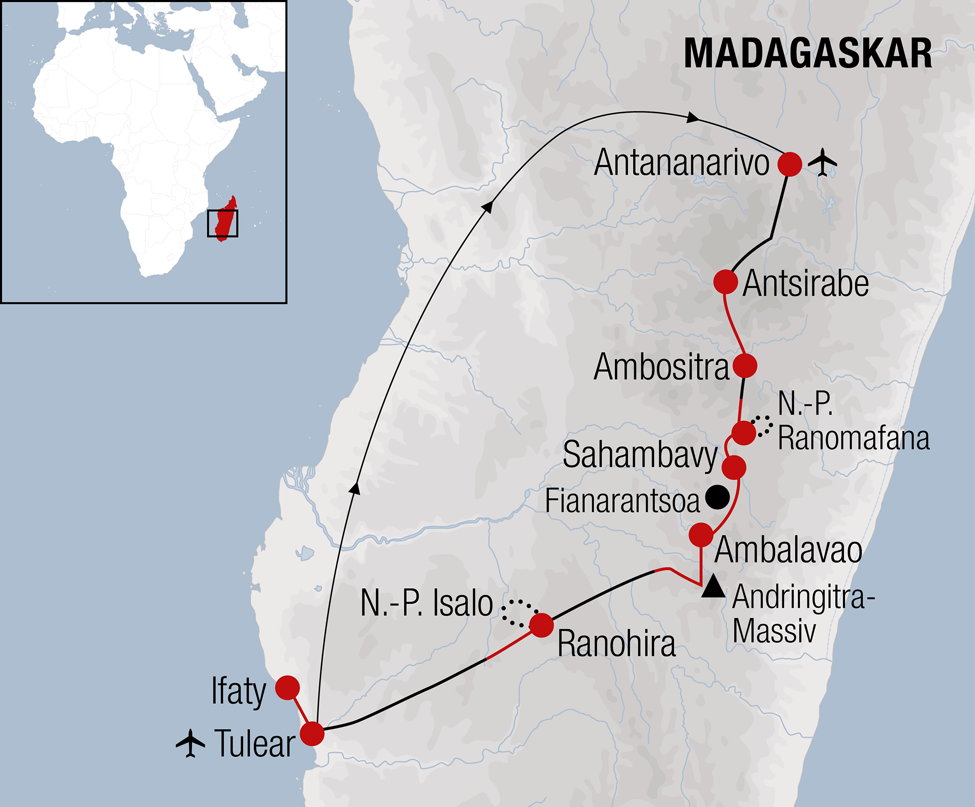 Madagaskar Bikereise Karte