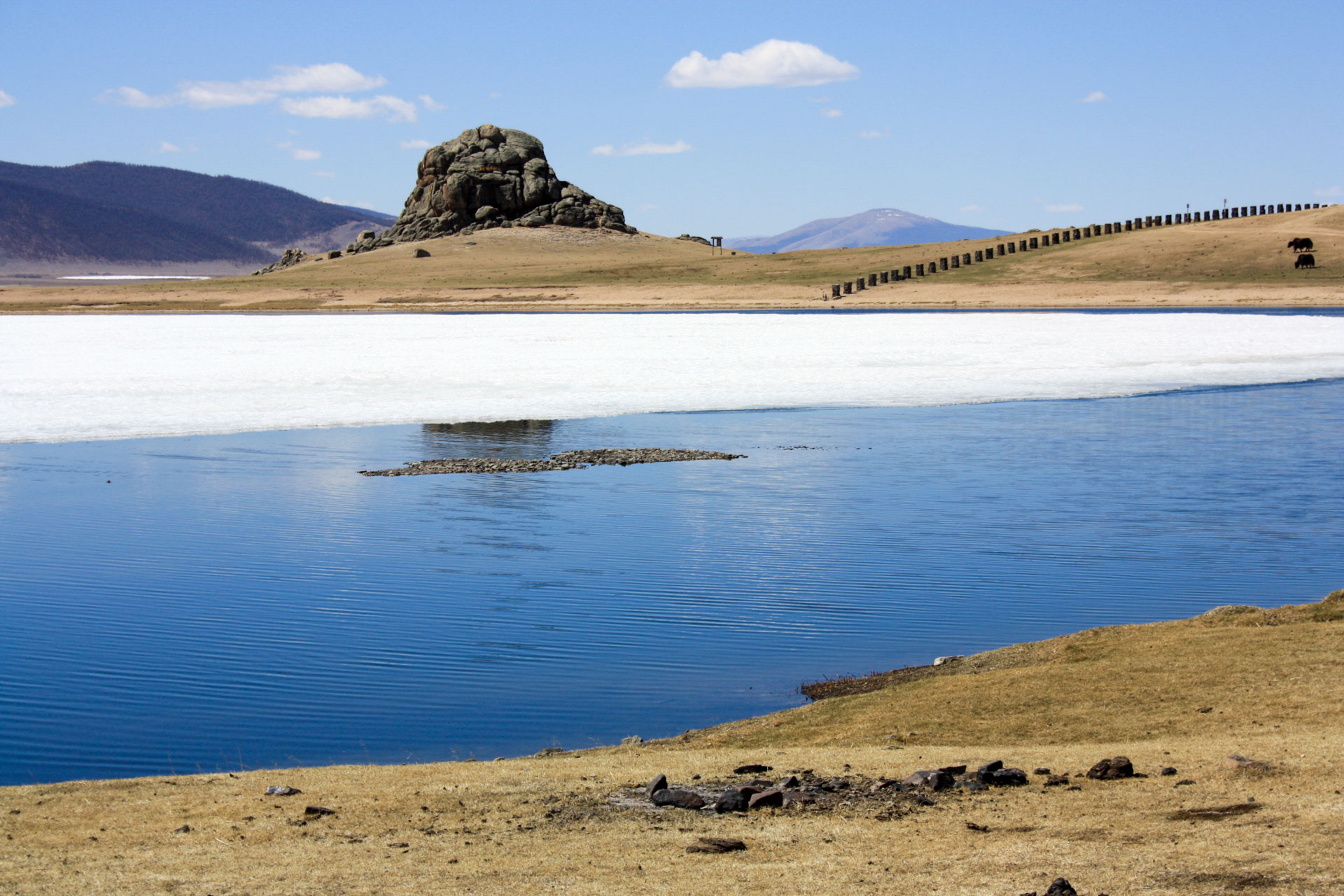 Am Tsagaan See in der Mongolei
